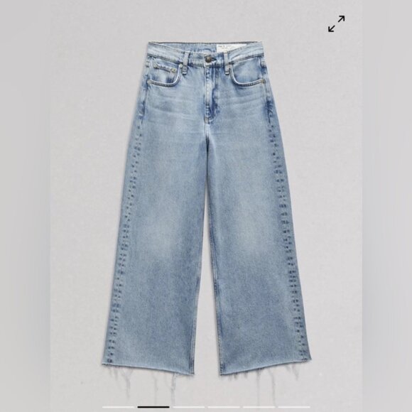 Rag & Bone Andi Ankle Wide-Leg Jean in Cecilia Blue Size 28 Denim Jeans - Picture 3 of 11